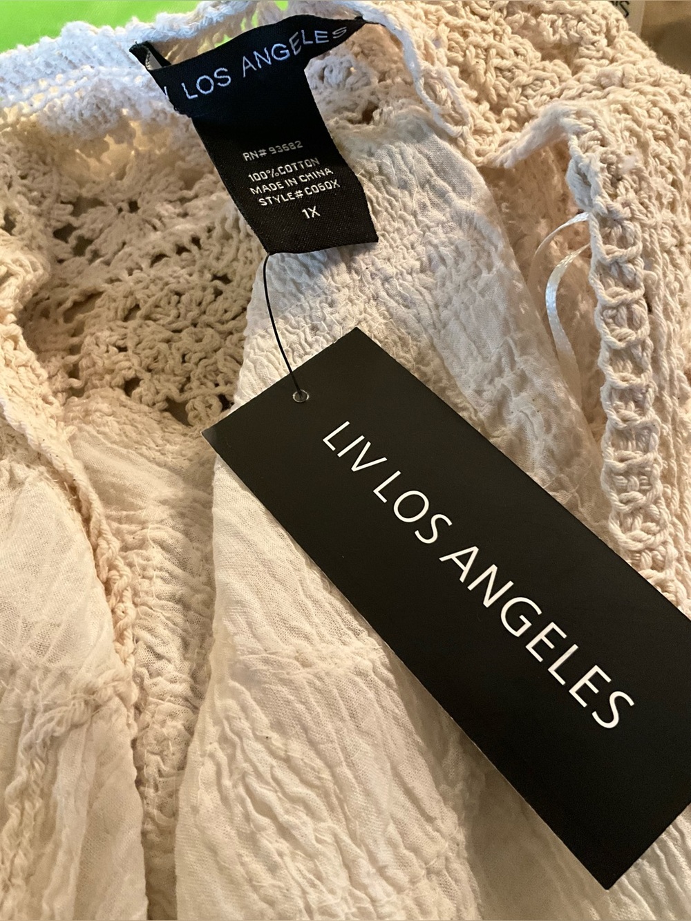 Boho Crochet Trim Cream Women's Sweater Jacket - Picture 4 of 4